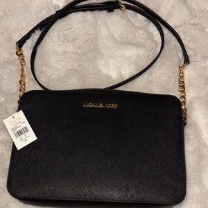 Michael Kors Black and Gold Crossbody Bag